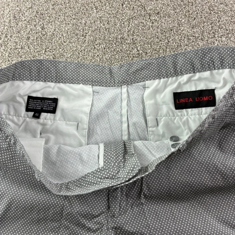 Mens Gray Micro Dot Golf Chino Shorts Flat Front Casual Size 40 Minimalist - Picture 4 of 7